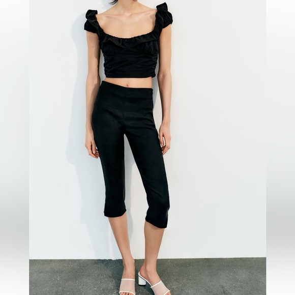 ZARA RUFFLED STRETCH TOP - Picture 3 of 14